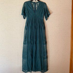 Pink Blush Teal Lace Maternity Dress size S